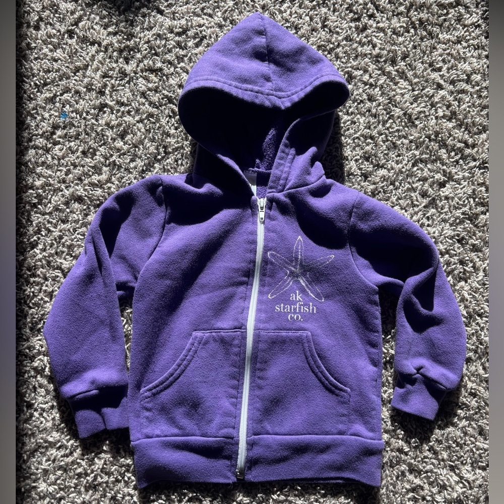 AK Alaska Starfish Company Purple Kids Hoodie Size 2T